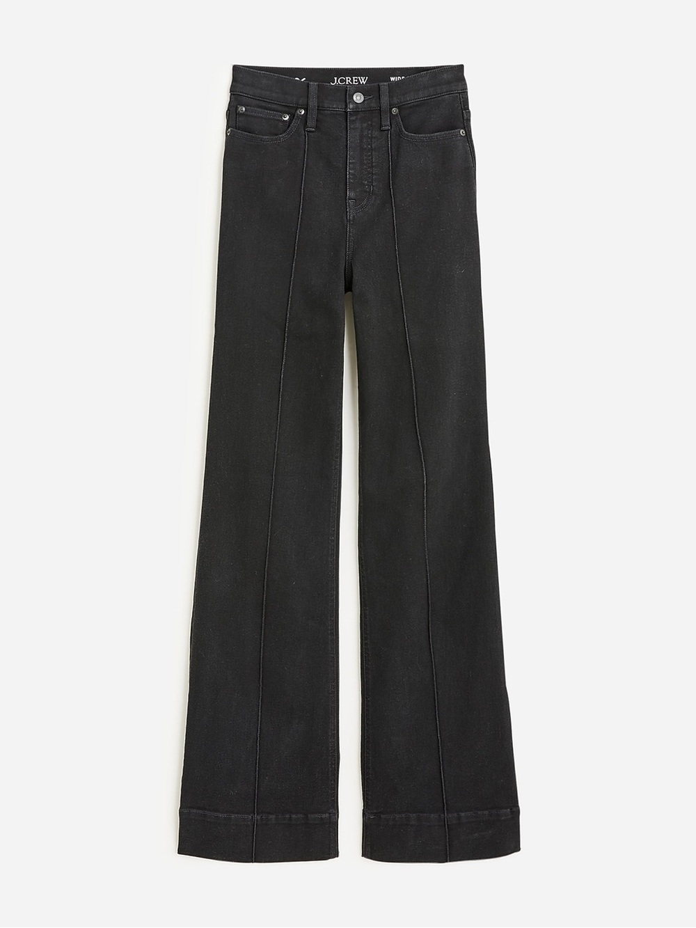 J.Crew High-Rise Pintuck Denim Trouser Jeans in Black - Size 24